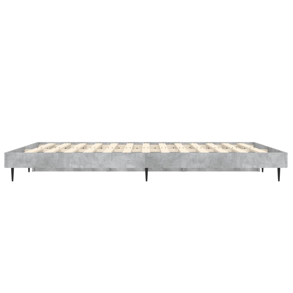 Bed frame concrete grey 135x190 cm wood material
