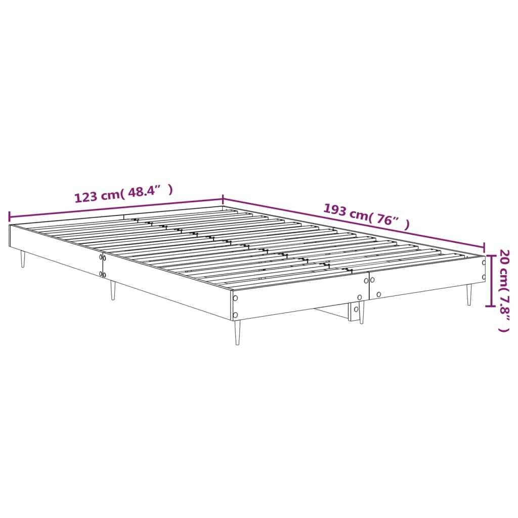 Bed frame Grey Sonoma 120x190 cm wood material