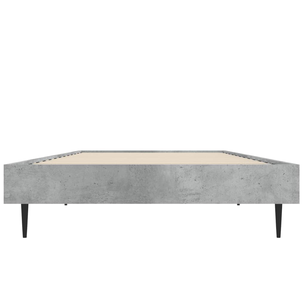 Bed frame concrete grey 75x190 cm wood material