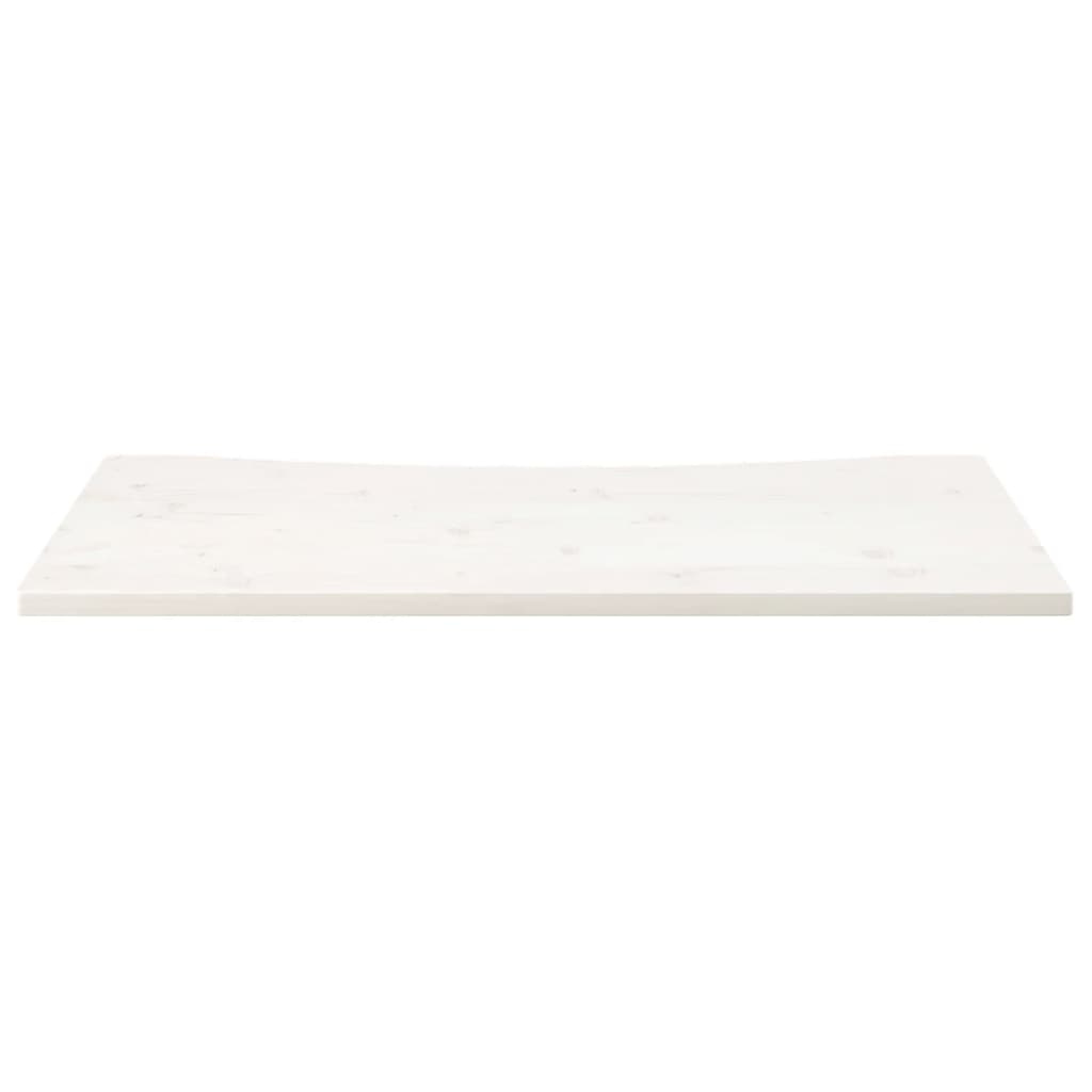 Plateau de bureau blanc 100x60x2,5 cm en pin massif