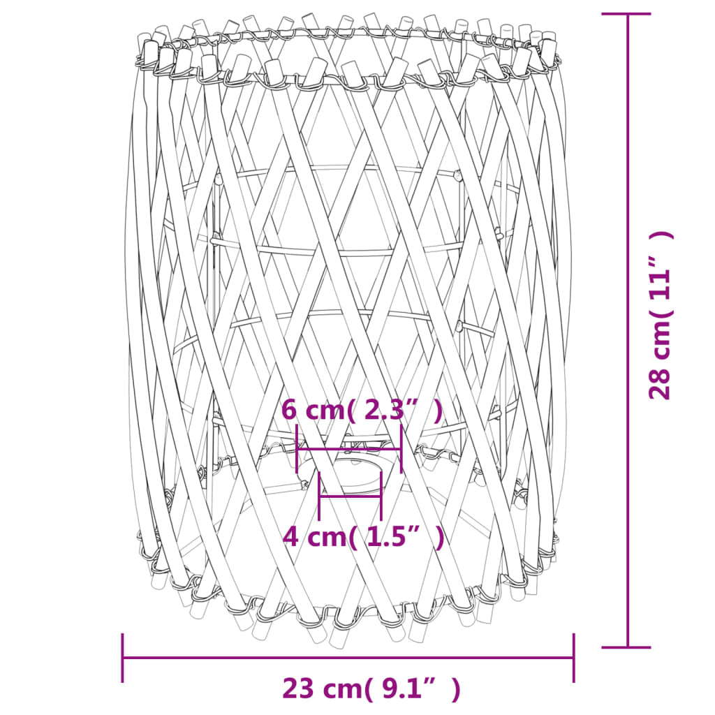 Lampshade Ø23x28 cm wicker