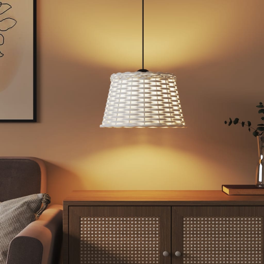 Lampshade White Ø38x23 cm Wicker