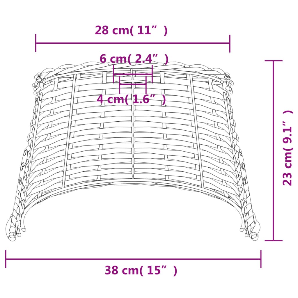Lampshade White Ø38x23 cm Wicker