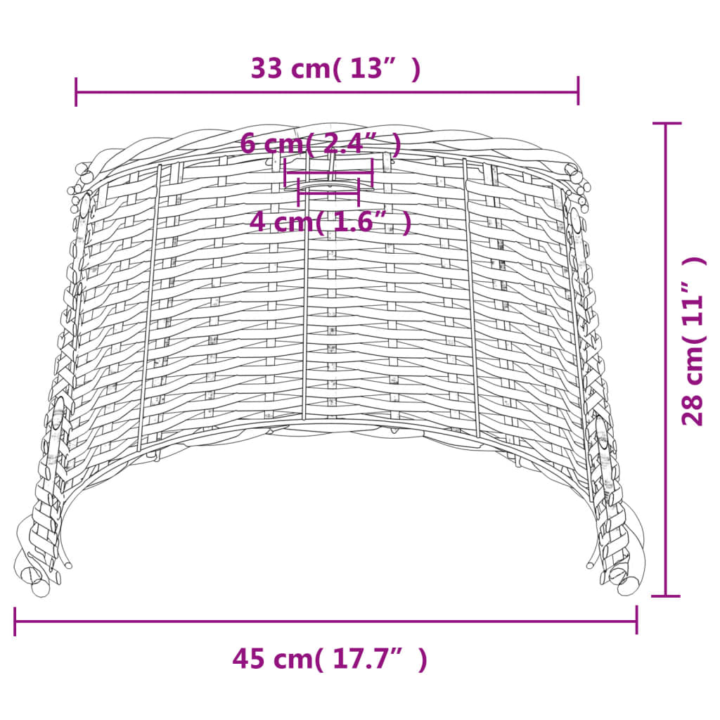 Lampshade White Ø45x28 cm Wicker