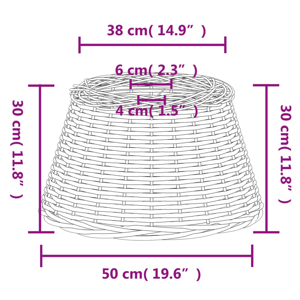 Lampshade Brown Ø50x30 cm Wicker