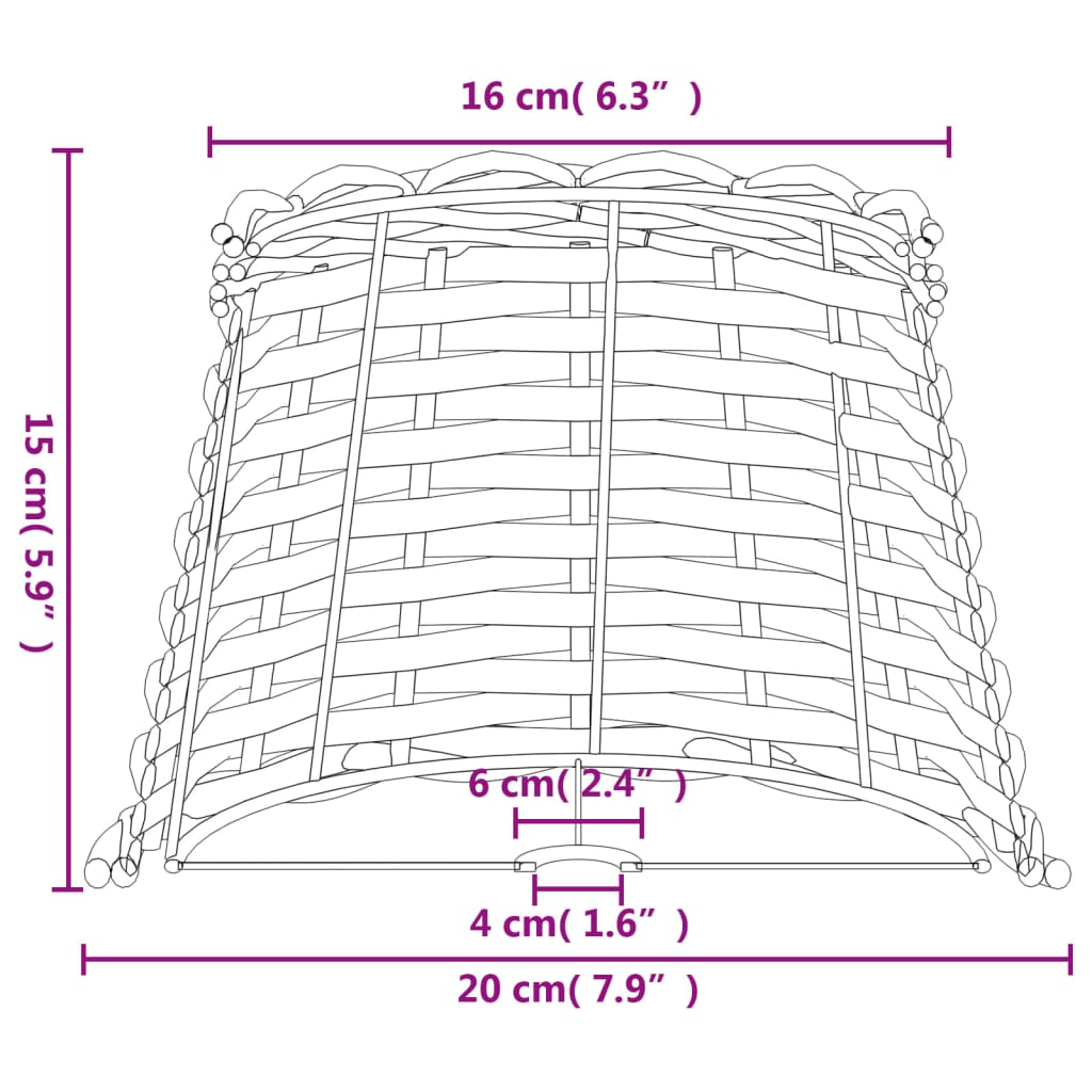 Lampshade Brown Ø20x15 cm Wicker