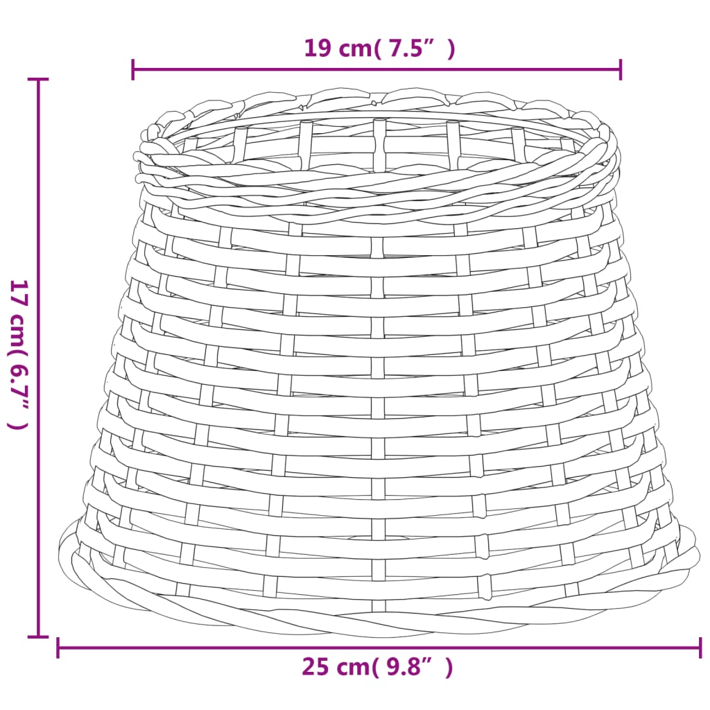 Lampshade Brown Ø25x17 cm Wicker