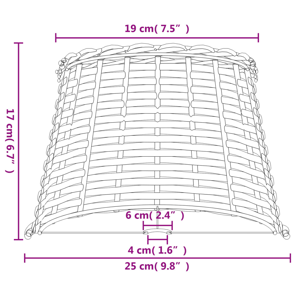 Lampshade Brown Ø25x17 cm Wicker
