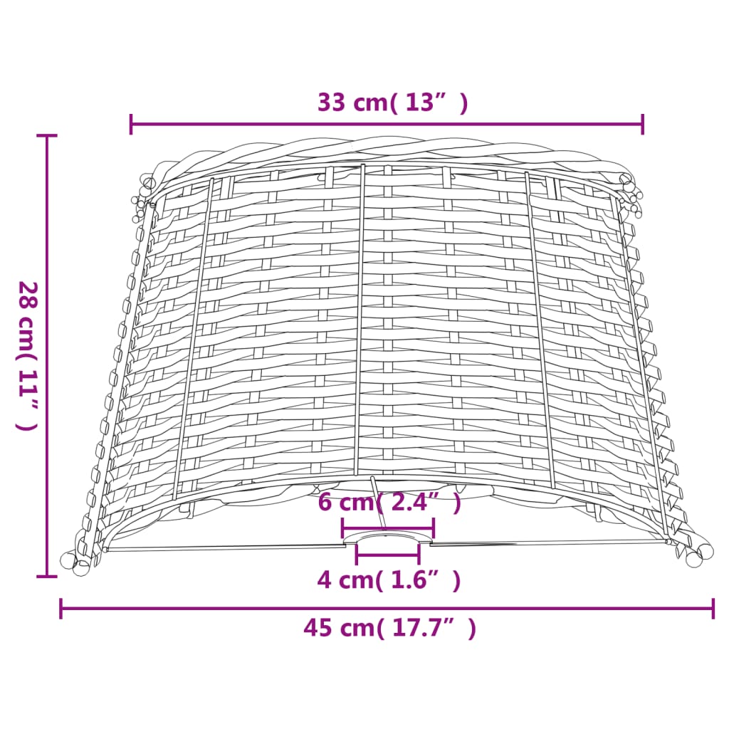 Lampshade Brown Ø45x28 cm Wicker