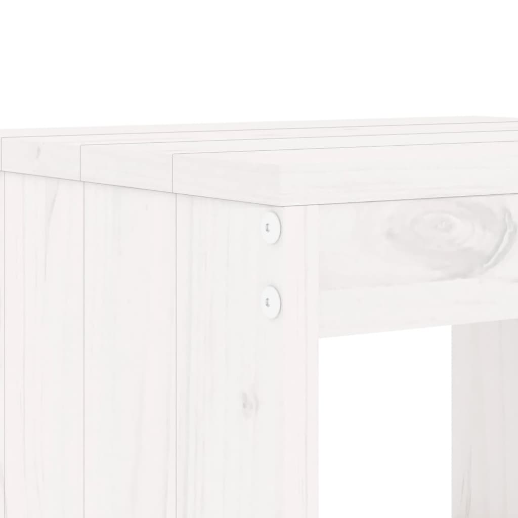 Ensemble de bar de jardin 5 pièces en pin massif blanc