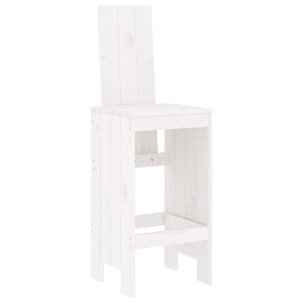 Ensemble de bar de jardin 5 pièces en pin massif blanc