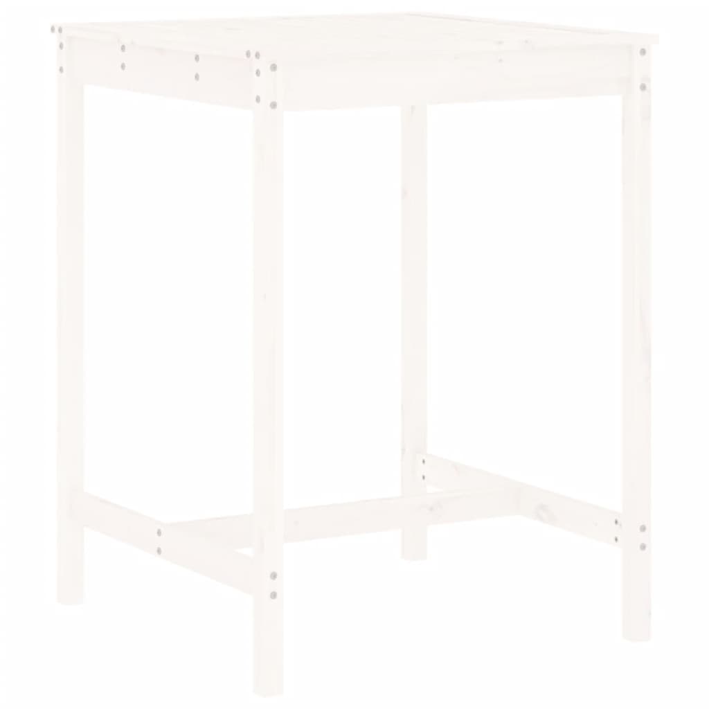 Ensemble de bar de jardin 5 pièces en pin massif blanc