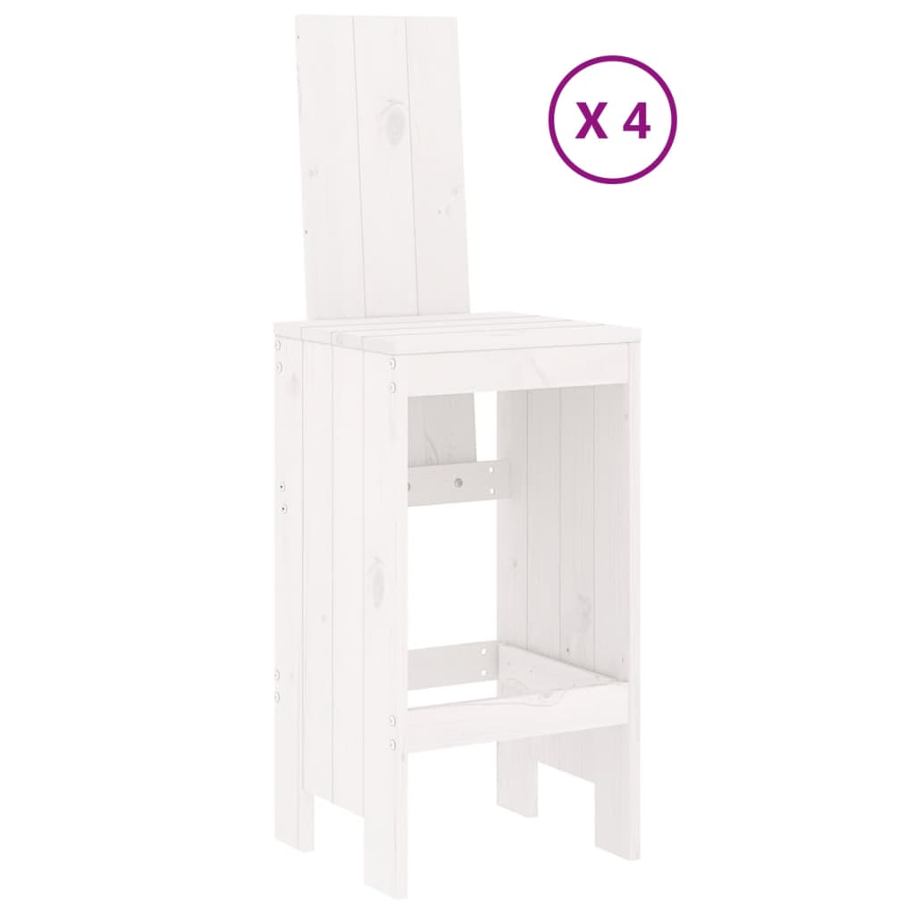 Ensemble de bar de jardin 5 pièces en pin massif blanc