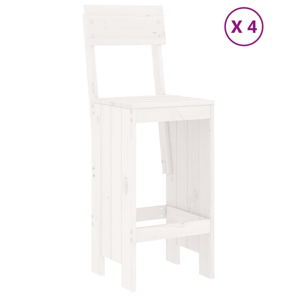 Ensemble de bar de jardin 5 pièces en pin massif blanc