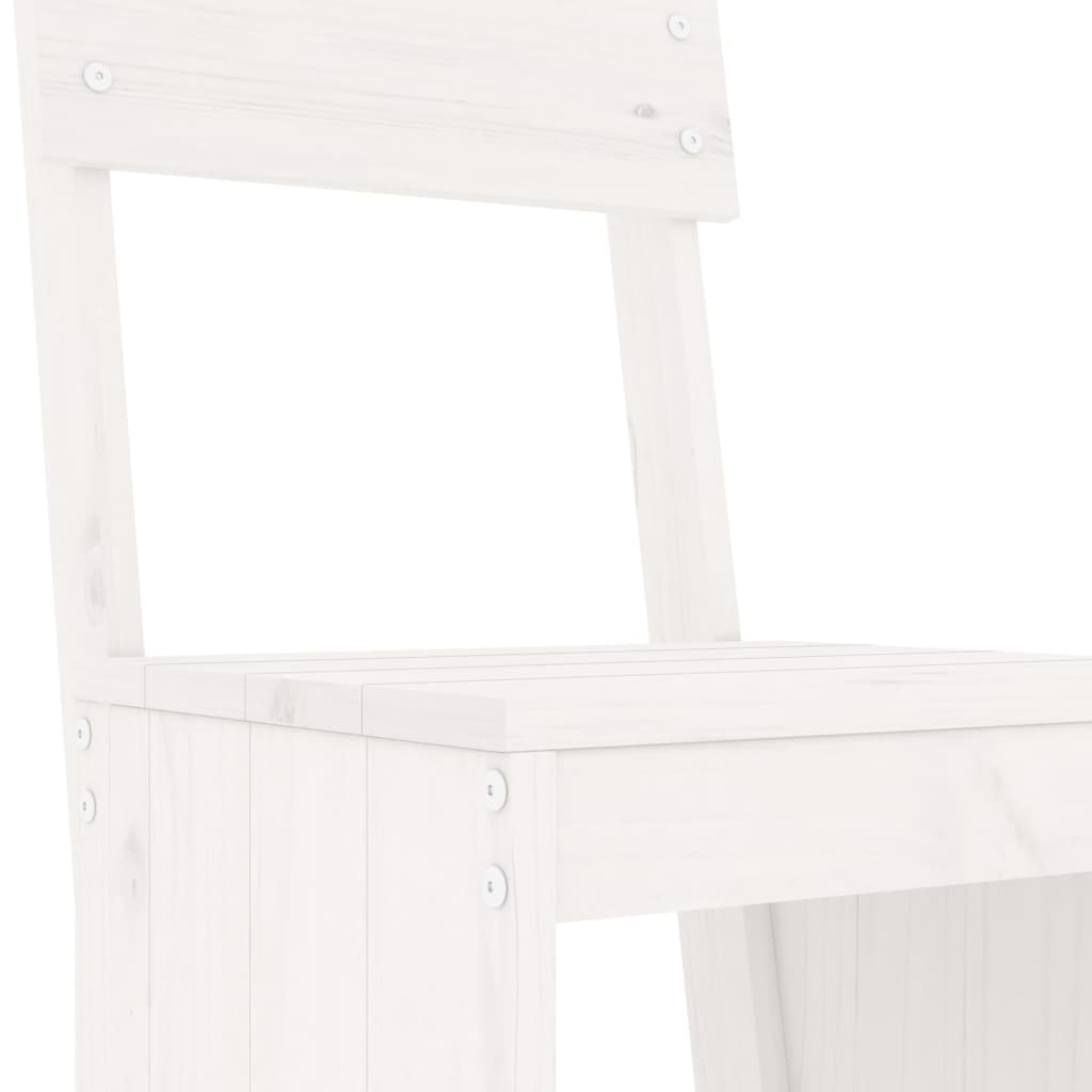 Ensemble de bar de jardin 5 pièces en pin massif blanc