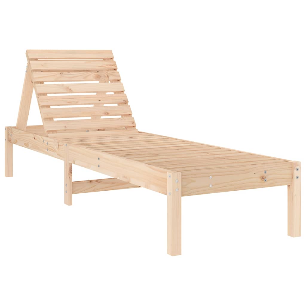 Sun lounger 199.5x60x74 cm solid pine wood