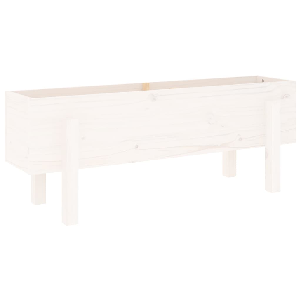 Raised bed white 101x30x38 cm solid pine wood