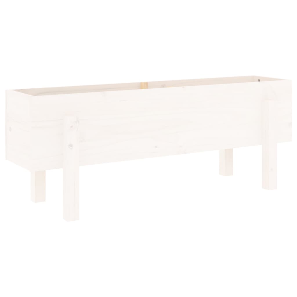 Raised bed white 101x30x38 cm solid pine wood