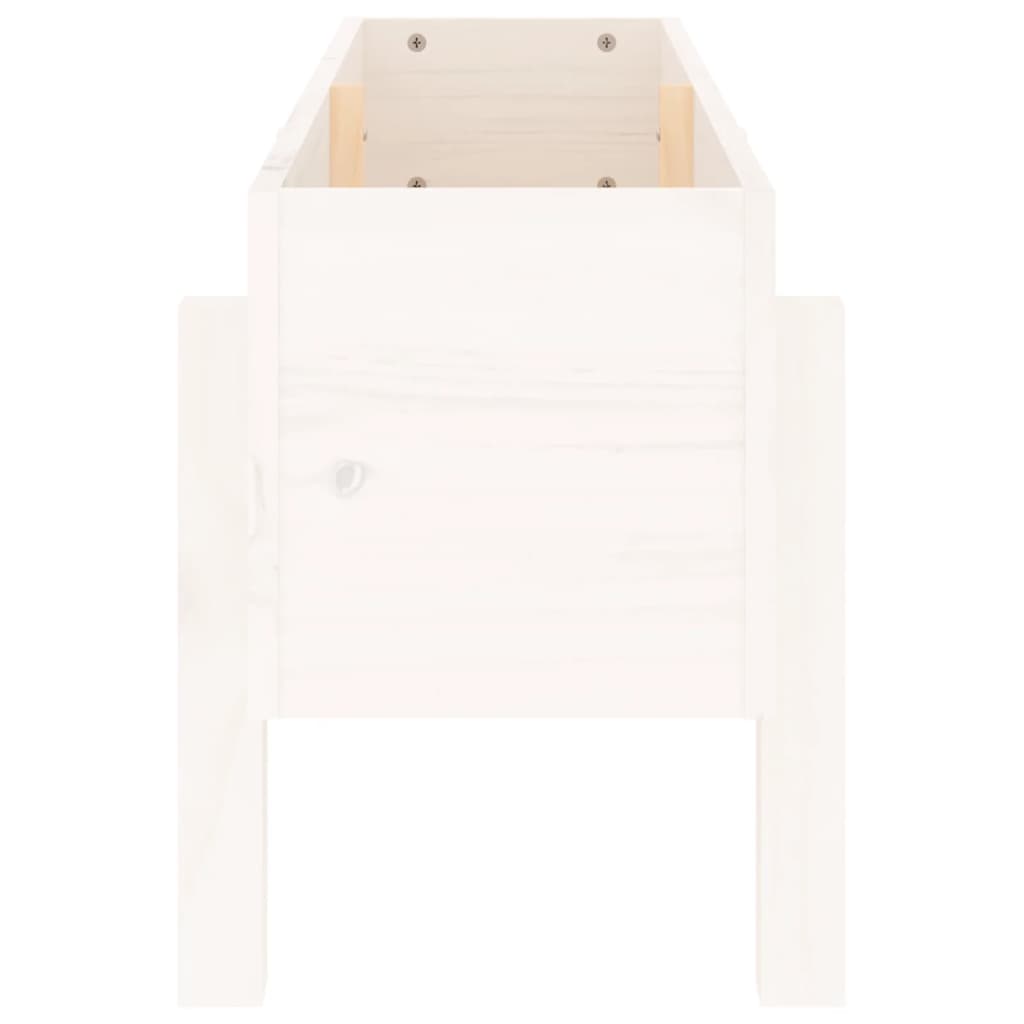 Raised bed white 101x30x38 cm solid pine wood