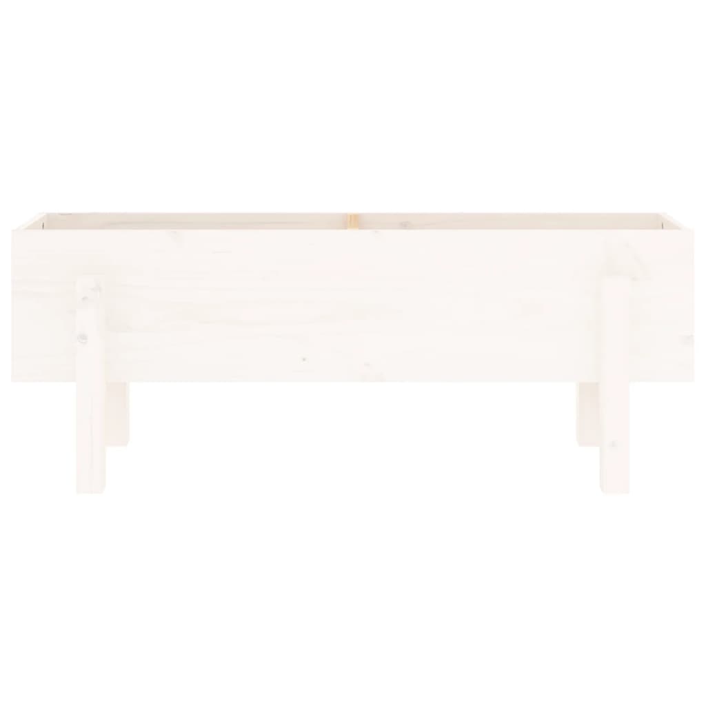 Raised bed white 101x30x38 cm solid pine wood