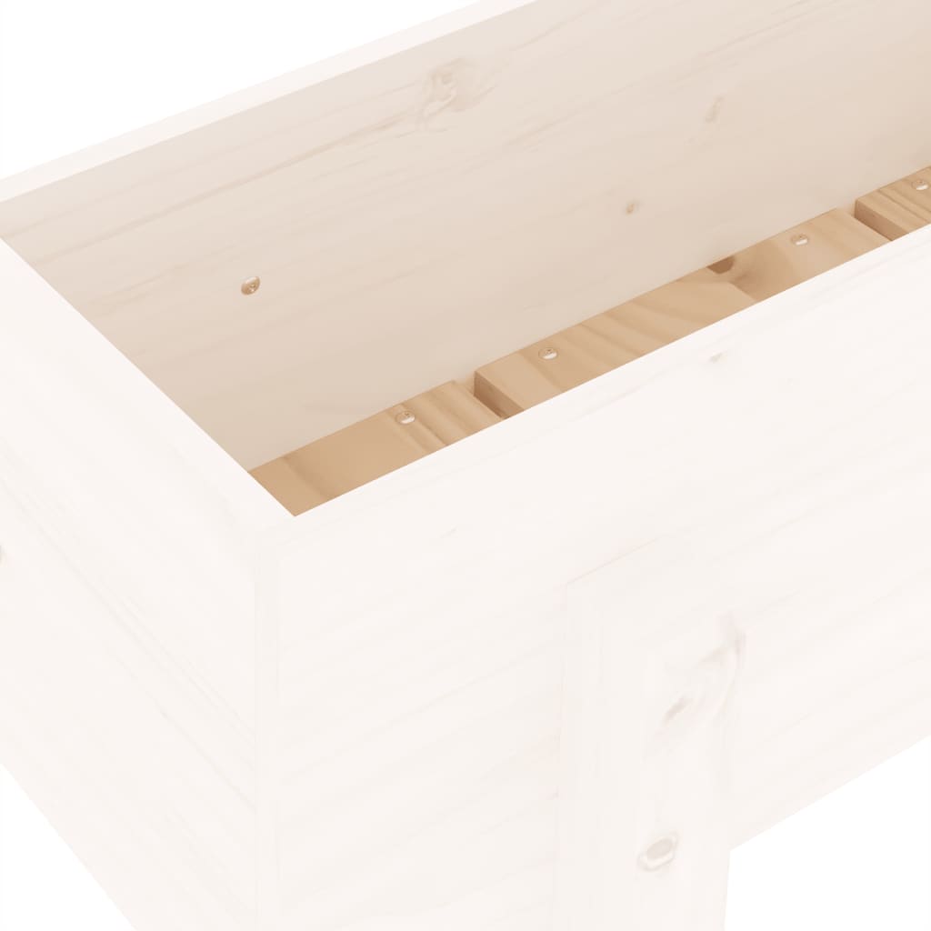 Raised bed white 101x30x38 cm solid pine wood