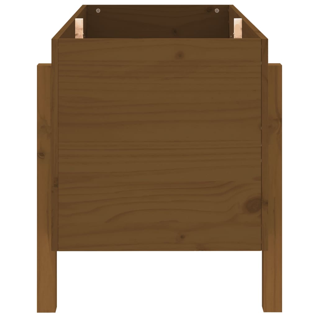 Lit surélevé marron miel 101x50x57 cm bois de pin massif