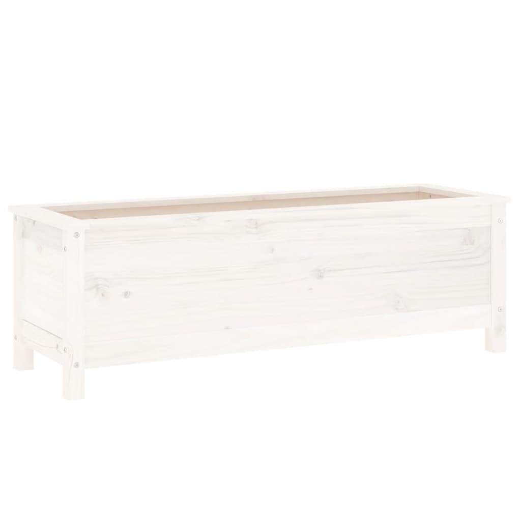 Raised Bed White 119.5x40x39 cm Solid Pine Wood