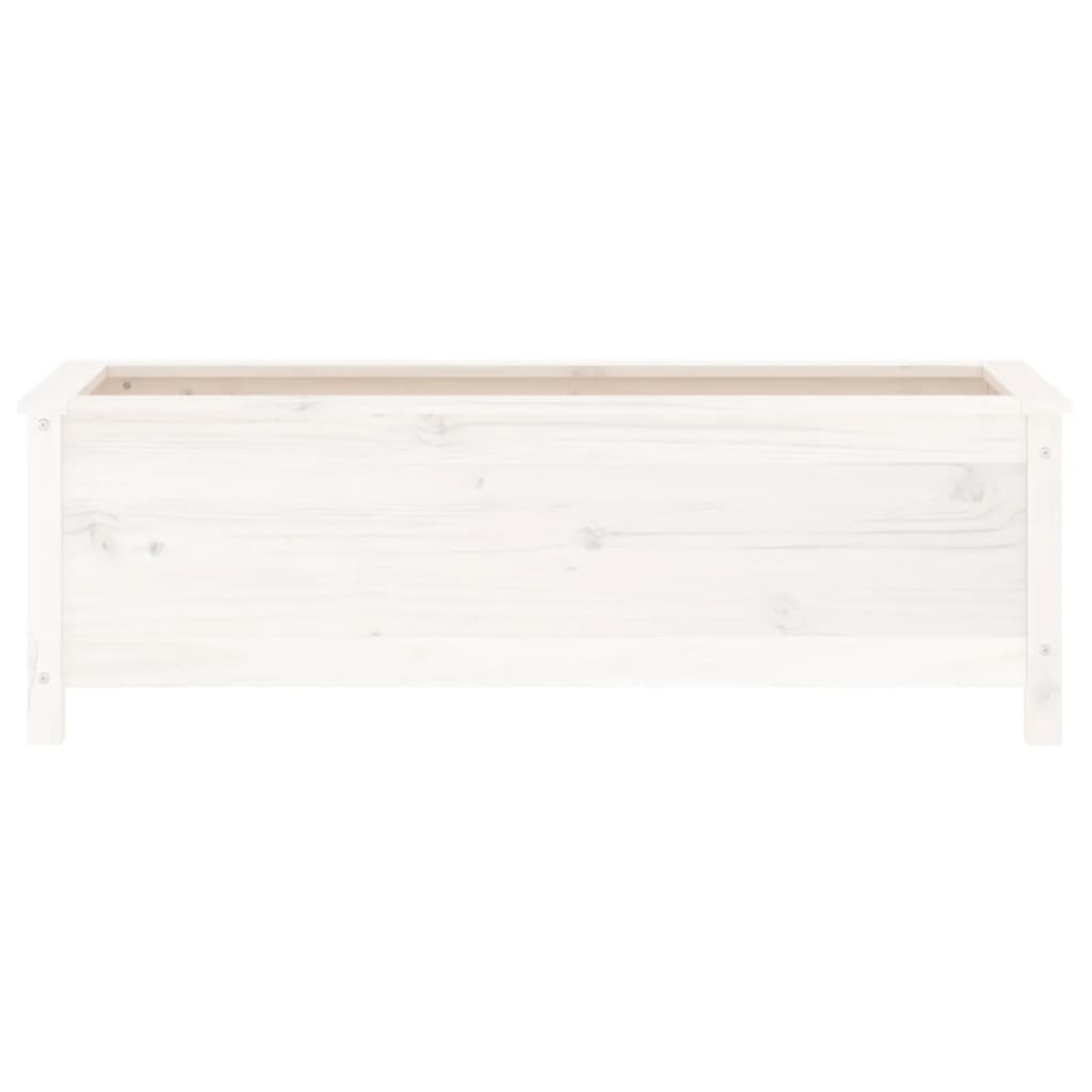 Raised Bed White 119.5x40x39 cm Solid Pine Wood
