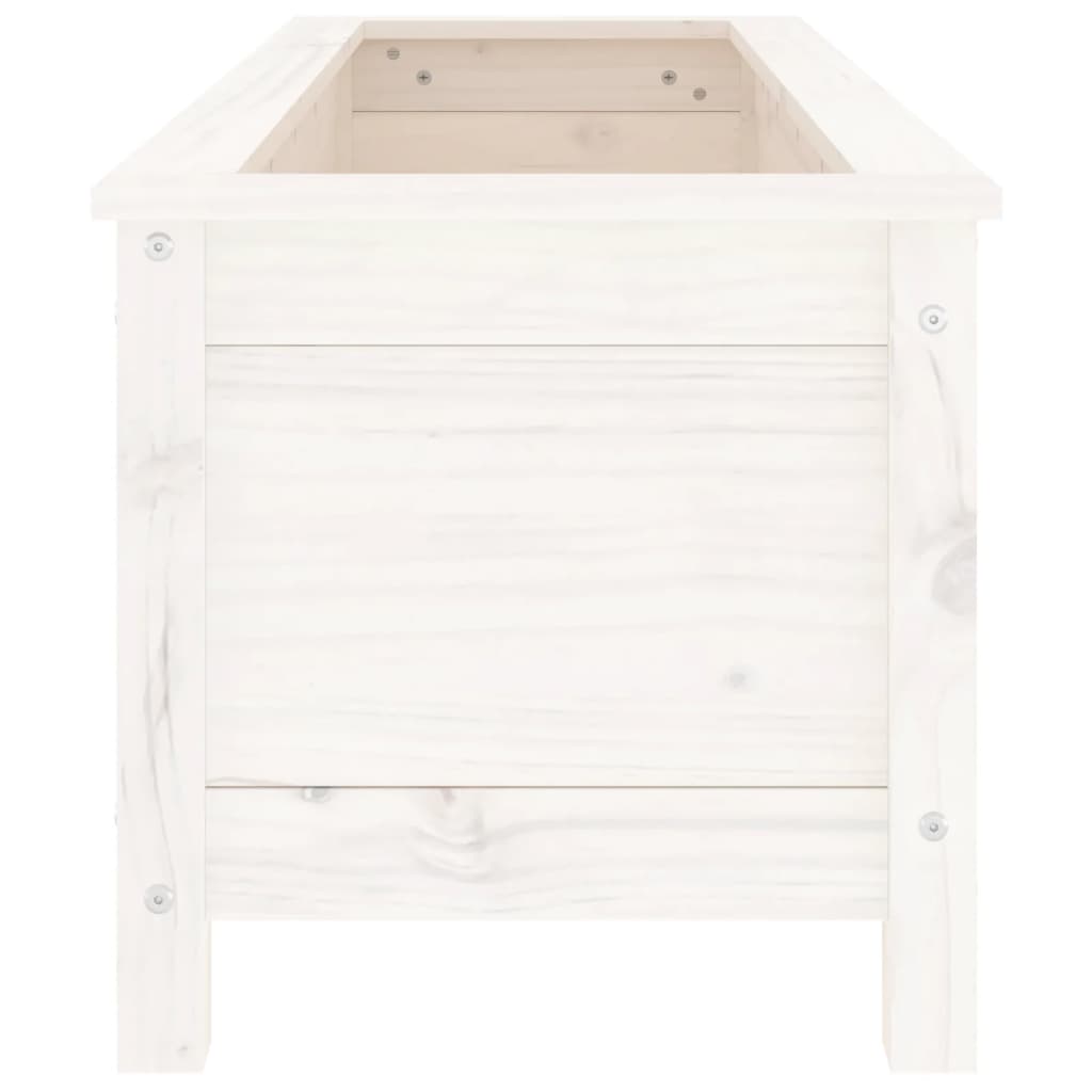 Raised Bed White 119.5x40x39 cm Solid Pine Wood