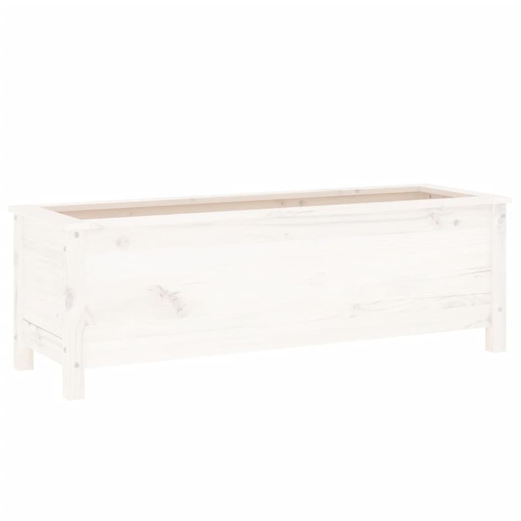Raised Bed White 119.5x40x39 cm Solid Pine Wood