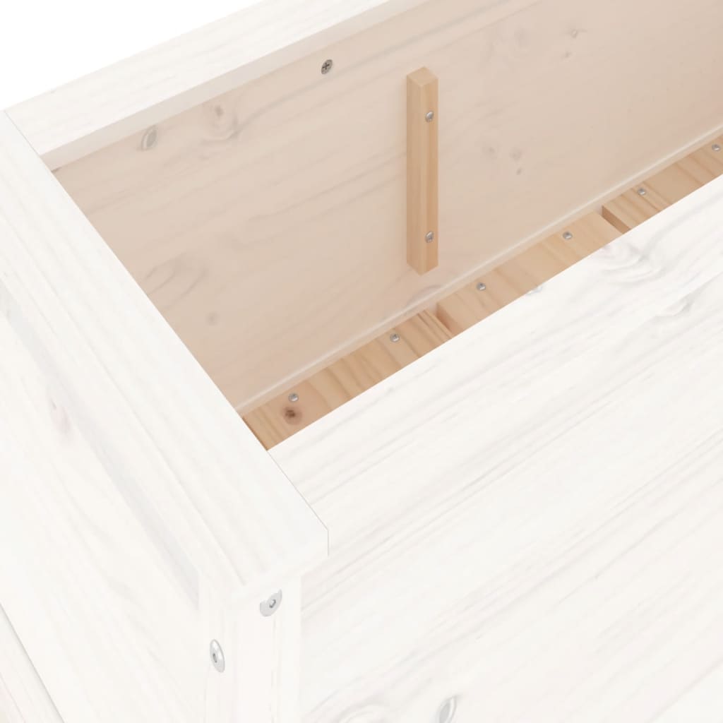 Raised Bed White 119.5x40x39 cm Solid Pine Wood