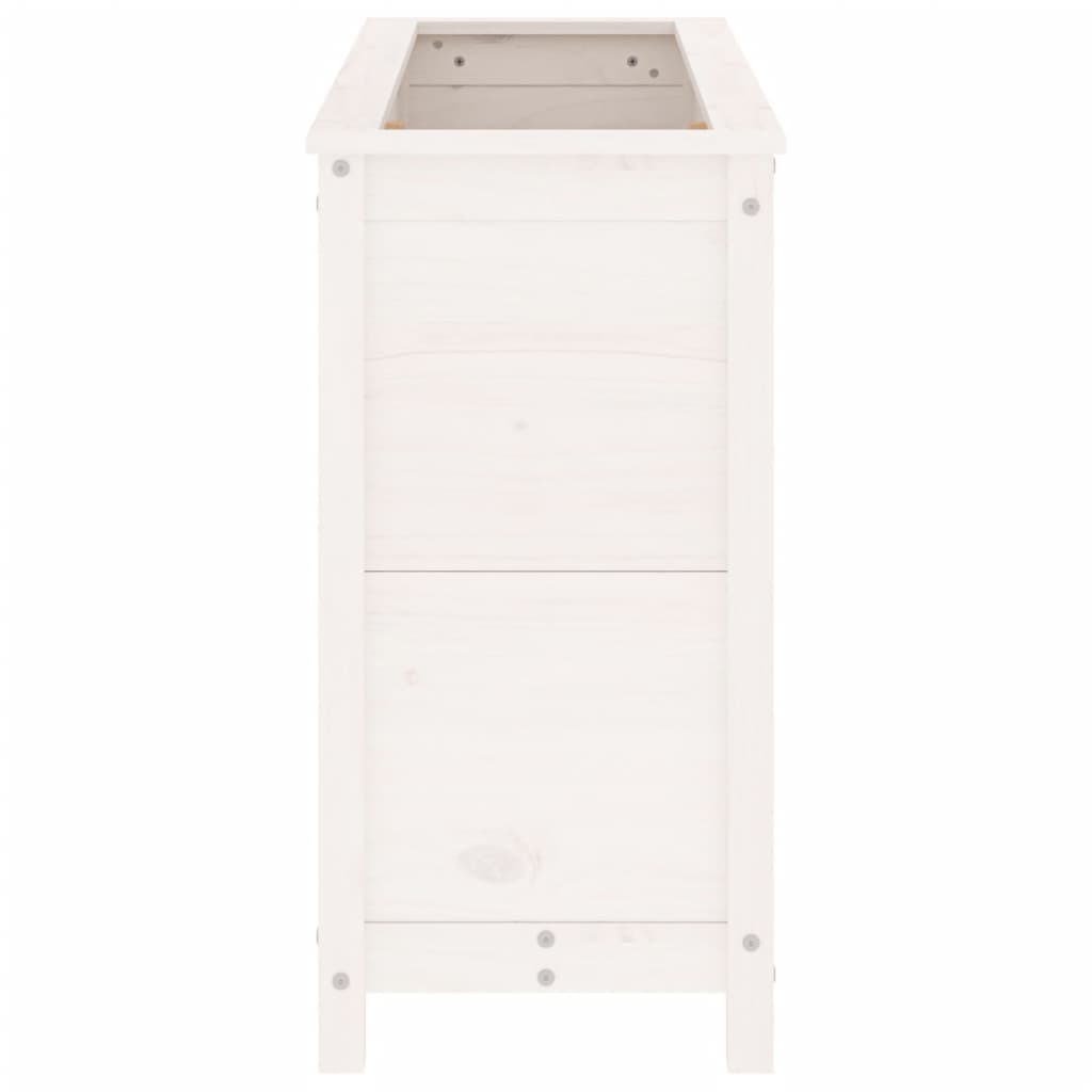 Raised Bed White 119.5x40x78 cm Solid Pine Wood