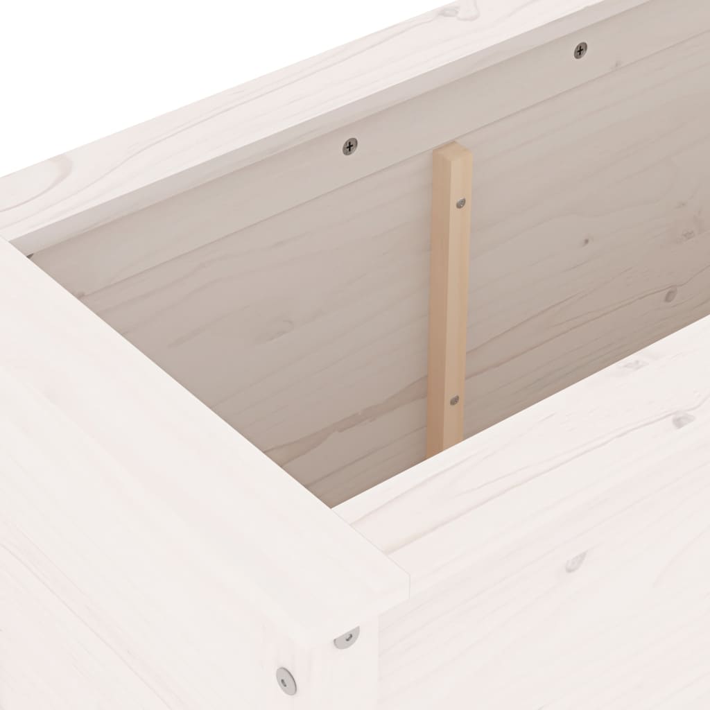 Raised Bed White 119.5x40x78 cm Solid Pine Wood