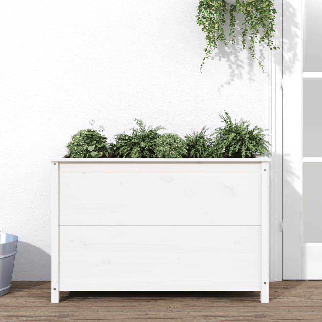 Raised Bed White 119.5x40x78 cm Solid Pine Wood