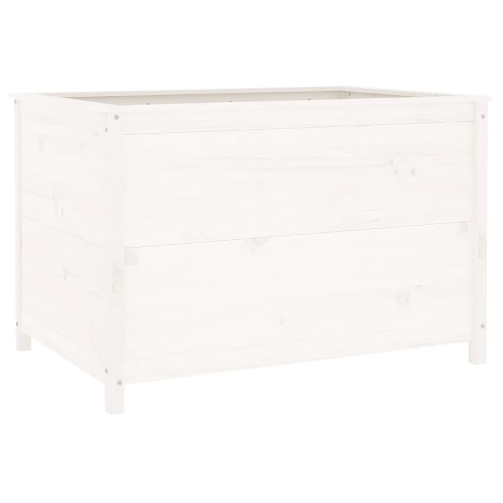 Raised Bed White 119.5x82.5x78 cm Solid Pine Wood