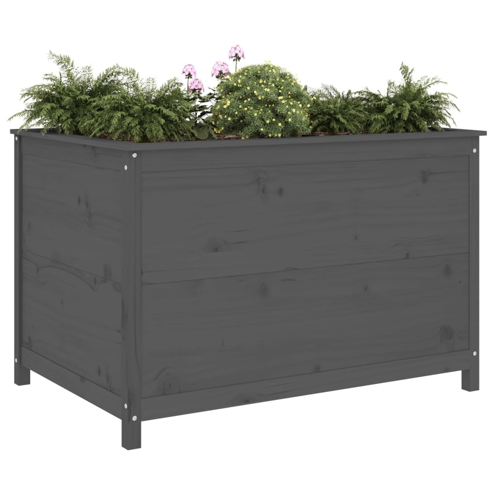 Raised Bed Grey 119.5x82.5x78 cm Solid Pine Wood