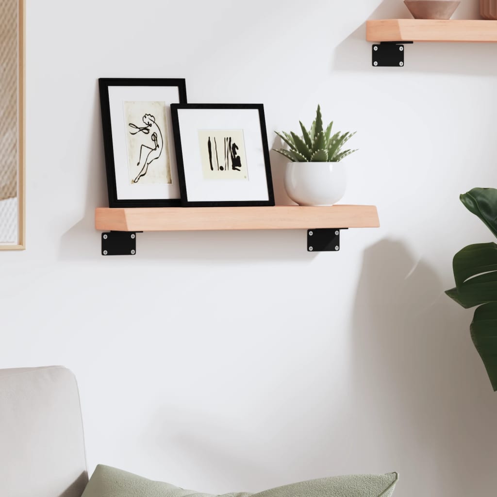Wall shelf 40x10x4 cm solid oak untreated