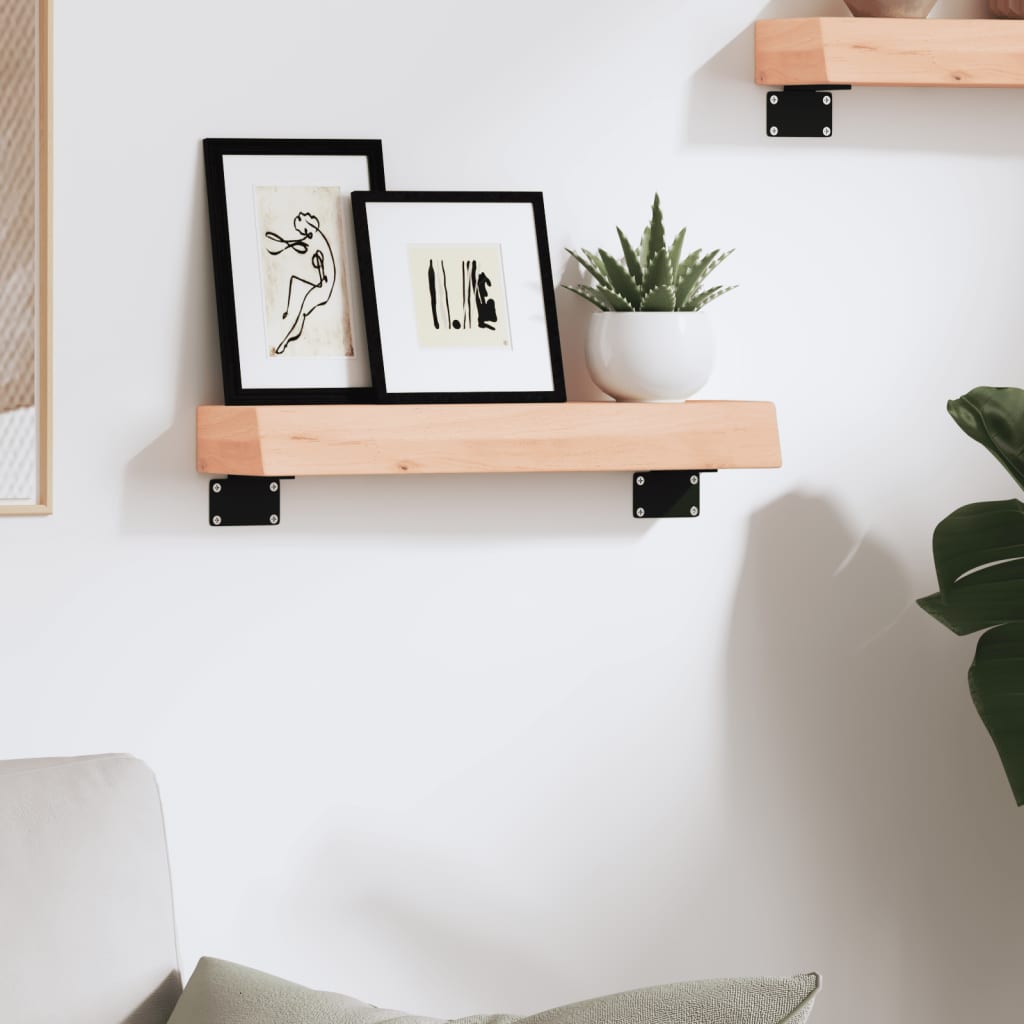 Wall shelf 40x10x6 cm solid oak untreated