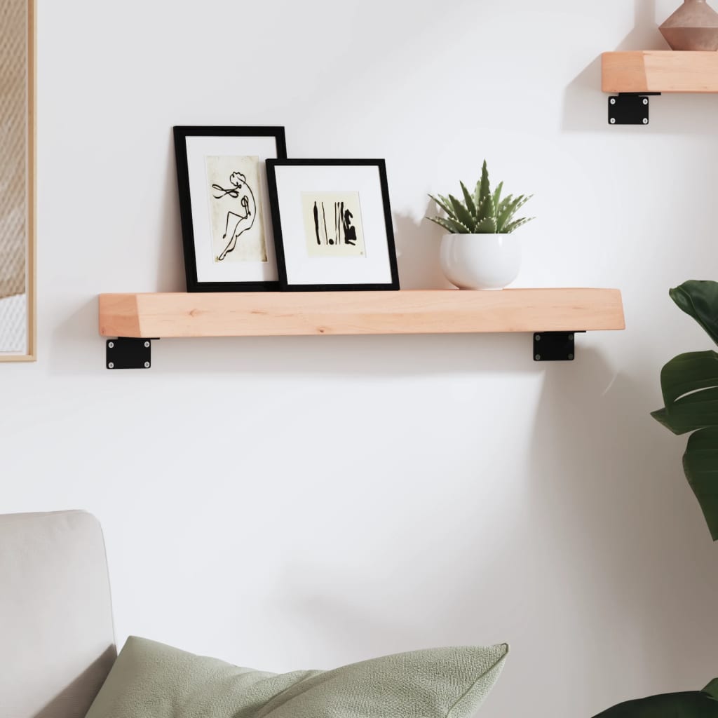 Wall shelf 60x10x6 cm solid oak untreated