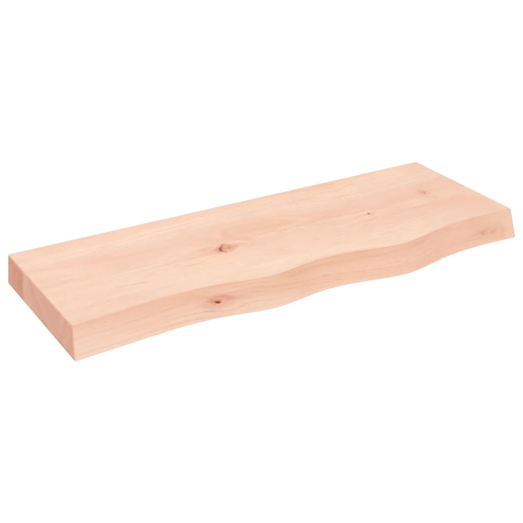 Wall shelf 80x30x(2-6) cm solid oak untreated