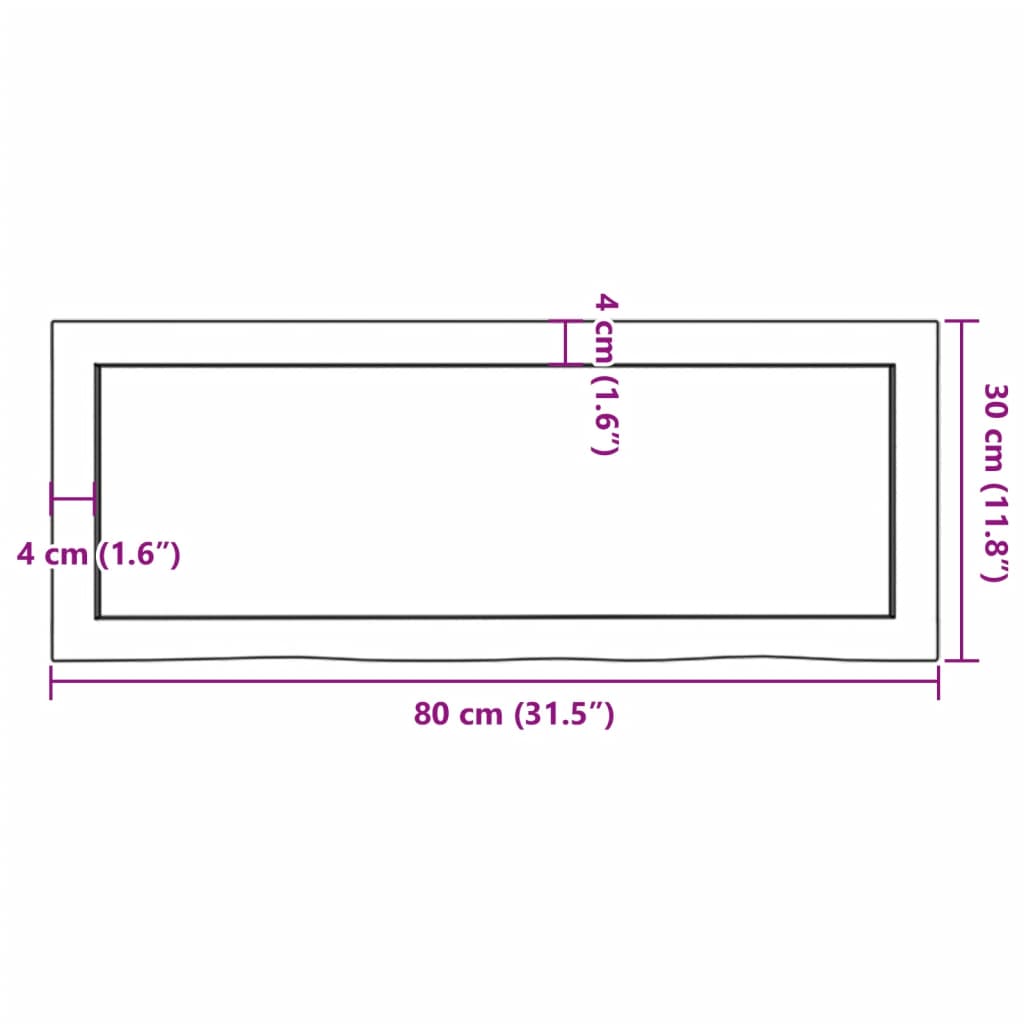 Wall shelf 80x30x(2-6) cm solid oak untreated