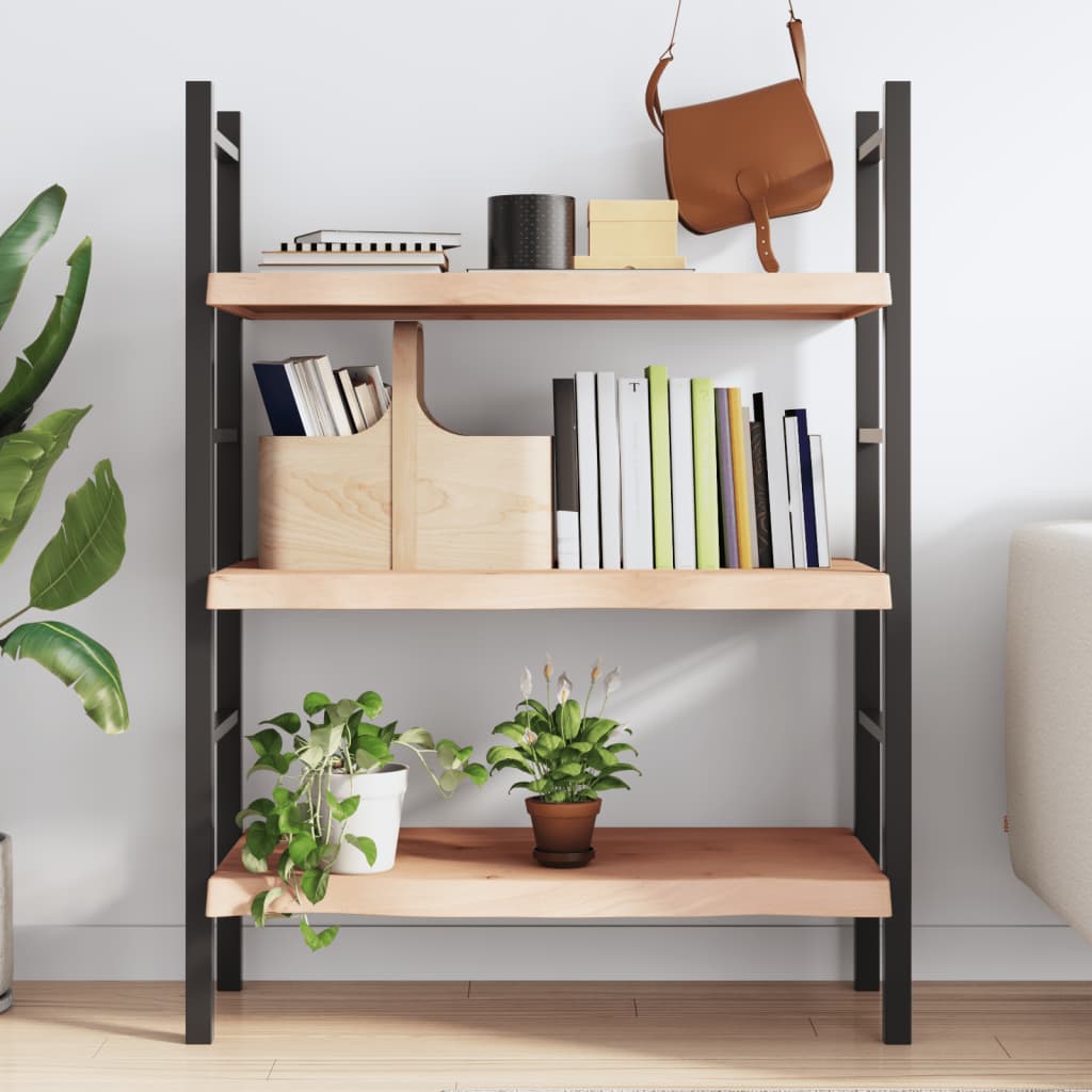 Wall shelf 80x60x(2-6) cm solid oak untreated