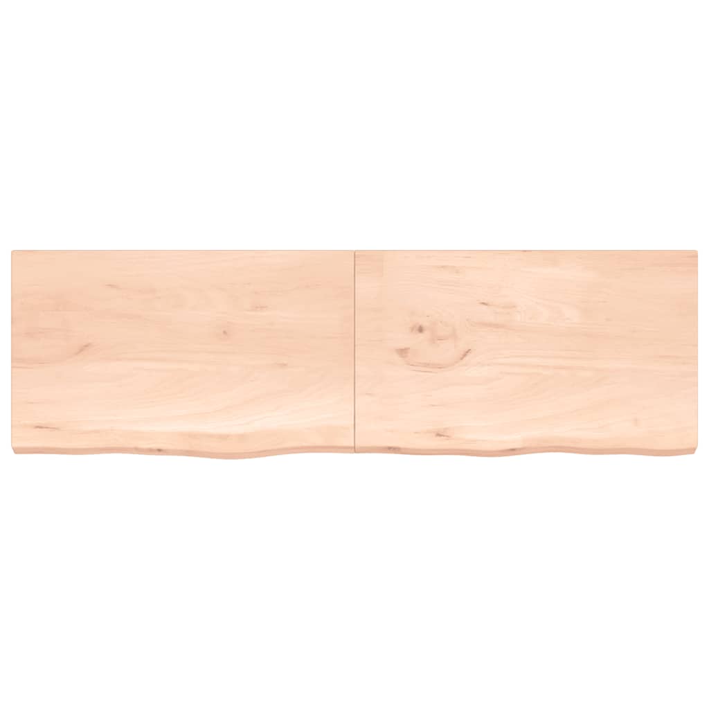 Wandregal 200x60x(2-4) cm Massivholz Eiche Unbehandelt