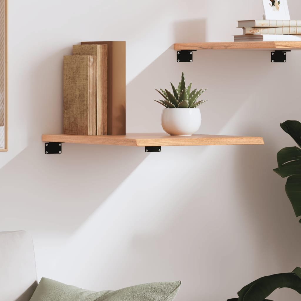 Wall Shelf Light Brown 40x50x2 cm Solid Oak Treated