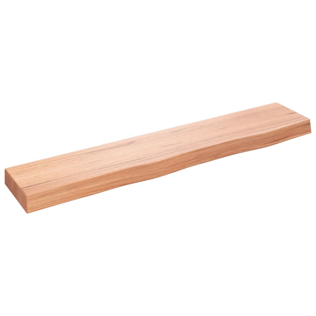 Wall Shelf Light Brown 100x20x6 cm Solid Oak Treated