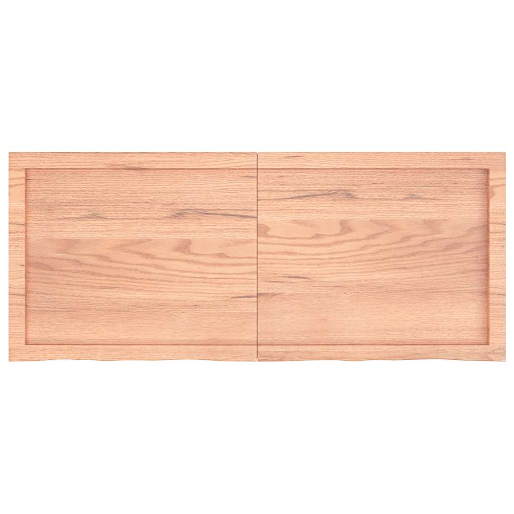 Etagère murale marron clair 120x50x(2-6) cm chêne massif bois traité