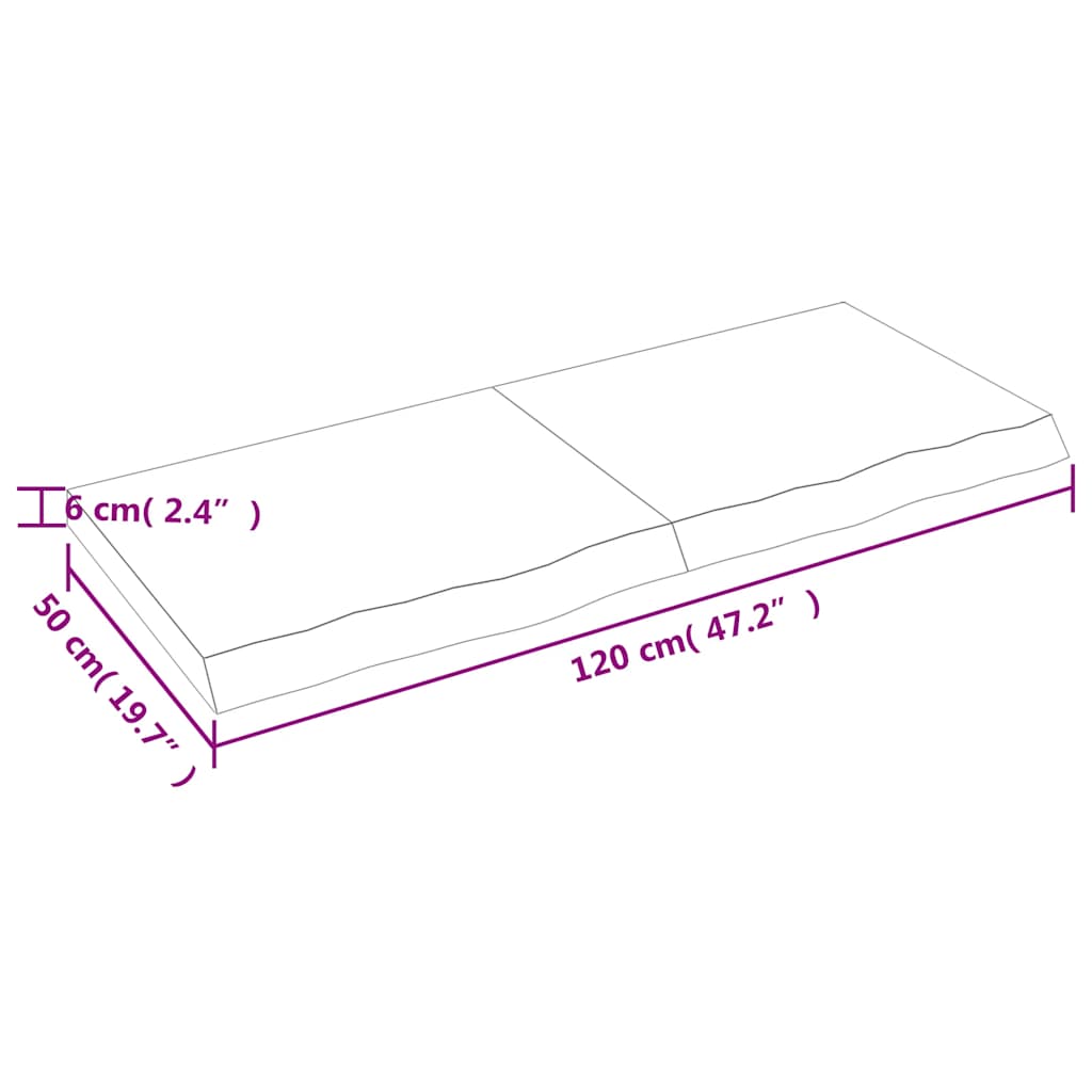 Etagère murale marron clair 120x50x(2-6) cm chêne massif bois traité