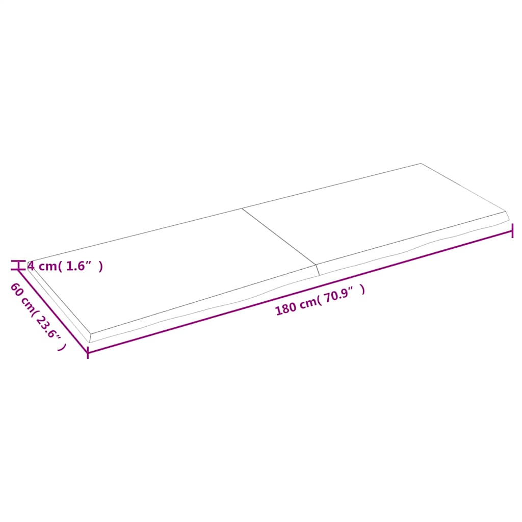 Etagère murale marron clair 180x60x(2-4) cm chêne massif bois traité