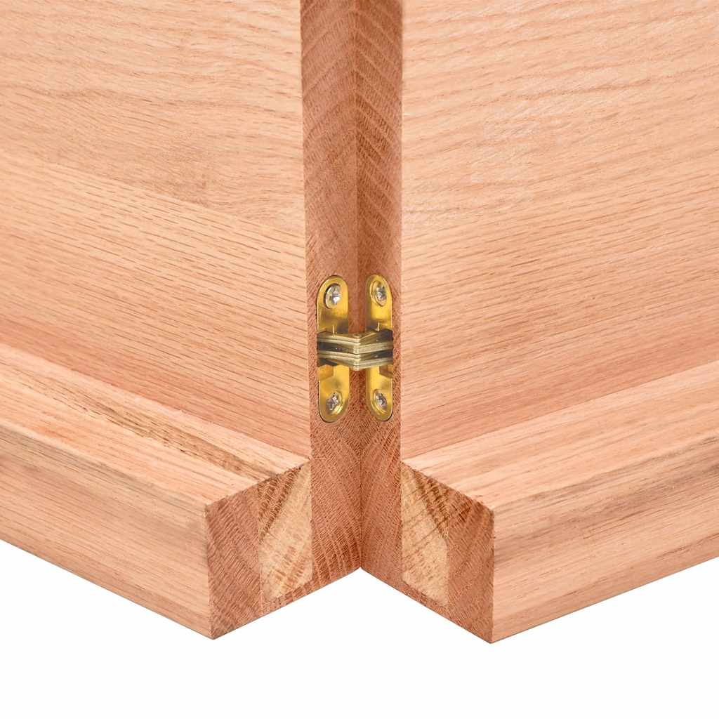 Wall Shelf Light Brown 220x50x(2-6) cm Solid Oak Treated