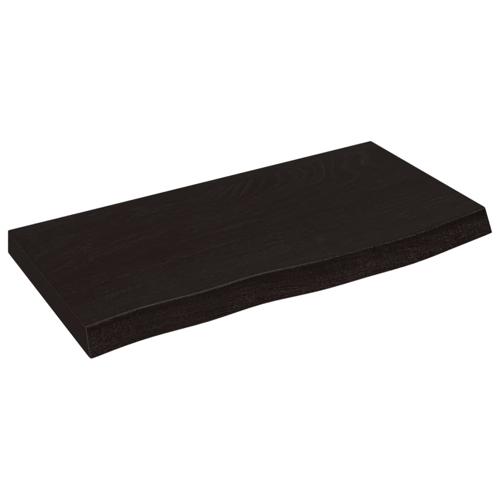 Wall Shelf Dark Brown 60x30x(2-4) cm Solid Oak Treated